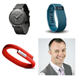 Examples of fitness devices. Founder of weActiv (right) - Joseph Powell. 